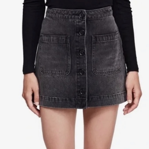 Free People We the Free Black Denim mini skirt (size 27) - Picture 2 of 7